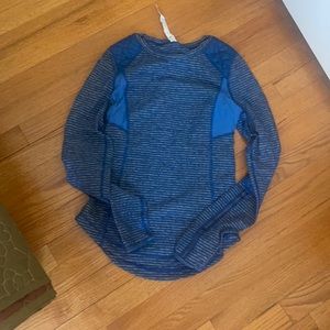 Lululemon Run: Ice Queen Long Sleeve Slope Stripe Limitless Blue